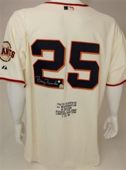 Barry Bonds Signed and MLB Authenticated Jersey to Commemorate HR #756